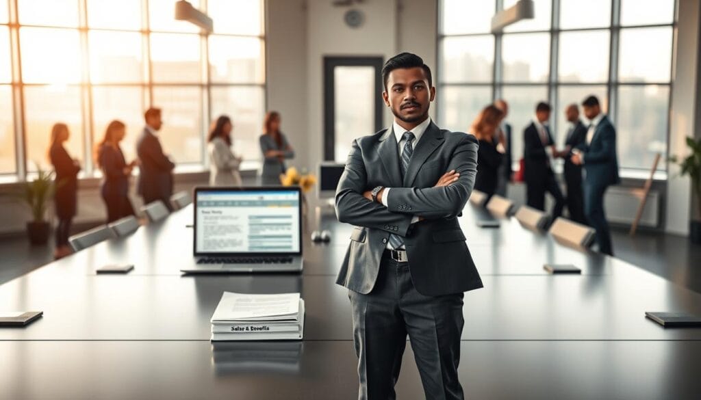 A professional, modern office setting reflects the concept of competitive salary and job security benefits. In the foreground, a confident individual dressed in smart business attire stands with their arms crossed, exuding assurance and ambition. In the middle, a large desk features a laptop displaying job opportunities and a stack of documents labeled "Salary & Benefits," signifying the focus on government jobs. Surrounding the desk, large windows allow natural light to pour in, enhancing the inviting atmosphere with a soft, warm glow. In the background, a diverse group of professionals engaged in discussion, fostering collaboration and a sense of community. The scene is framed with a slight depth of field effect, creating a polished look. The mood is optimistic and empowering, encapsulating the allure of career advancement in the government sector. Limgame logo subtly integrated. A professional, modern office setting reflects the concept of competitive salary and job security benefits. In the foreground, a confident individual dressed in smart business attire stands with their arms crossed, exuding assurance and ambition. In the middle, a large desk features a laptop displaying job opportunities and a stack of documents labeled "Salary & Benefits," signifying the focus on government jobs. Surrounding the desk, large windows allow natural light to pour in, enhancing the inviting atmosphere with a soft, warm glow. In the background, a diverse group of professionals engaged in discussion, fostering collaboration and a sense of community. The scene is framed with a slight depth of field effect, creating a polished look. The mood is optimistic and empowering, encapsulating the allure of career advancement in the government sector. Limgame logo subtly integrated.